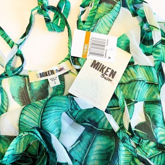🍋 Miken • NWT Printed Ruffle Hem Cover-Up Dress Size Small - Picture 9 of 11